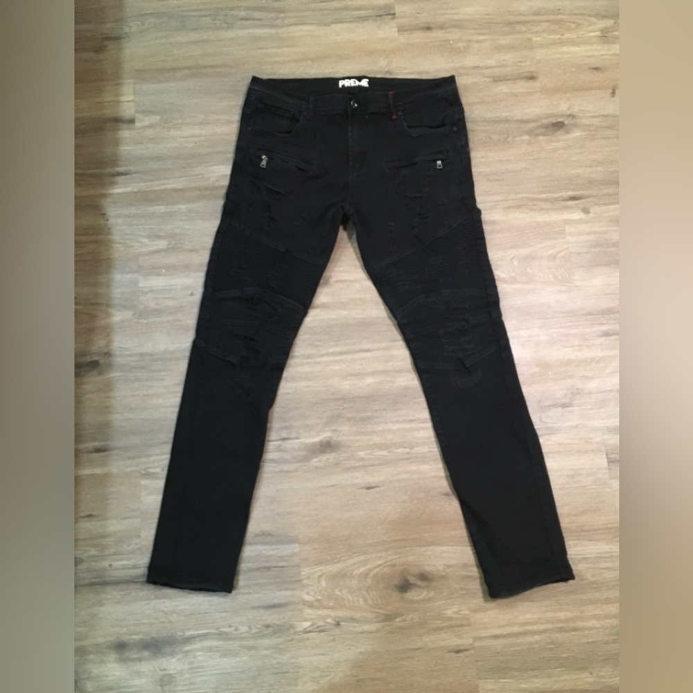 Men's Preme Black Distressed Jeans